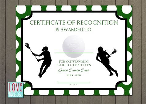 Lacrosse Certificate Templates